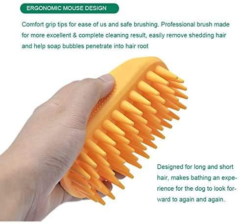 Soft Silicone Dog Bath Brush with Adjustable Palm Strap & Massage Nubs