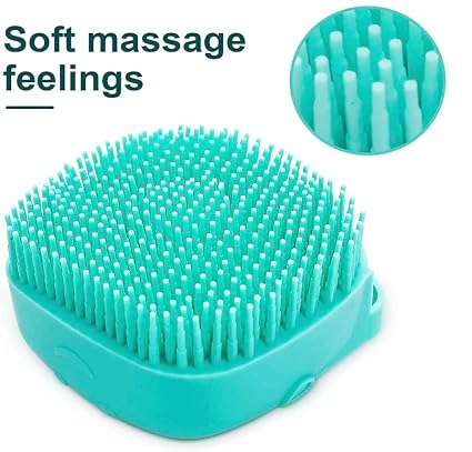 2-in-1 Silicone Pet Bath Massage Brush with Shampoo Dispenser
