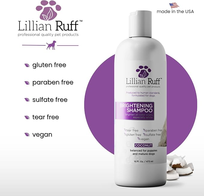 Brightening & Whitening Stain-Removing Dog Shampoo with Aloe (16 fl oz)
