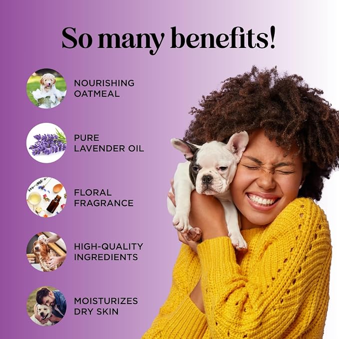 Colloidal Oatmeal & Lavender Calming Dog Shampoo for Sensitive Skin (8 fl oz)