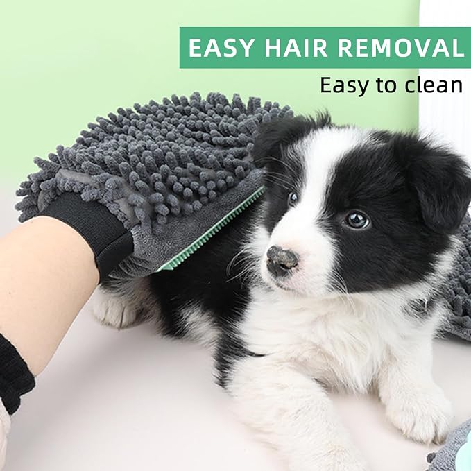 Ultra-Absorbent Double-Sided Chenille Microfiber Pet Drying Glove Towel