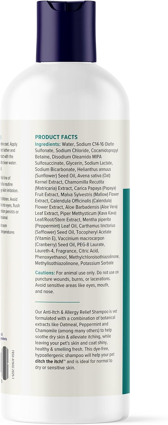 Soothing Medicated Oatmeal & Pramoxine Anti-Itch Dog Shampoo (16 fl oz)