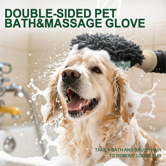 Ultra-Absorbent Double-Sided Chenille Microfiber Pet Drying Glove Towel