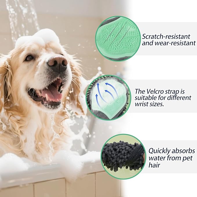 Ultra-Absorbent Double-Sided Chenille Microfiber Pet Drying Glove Towel