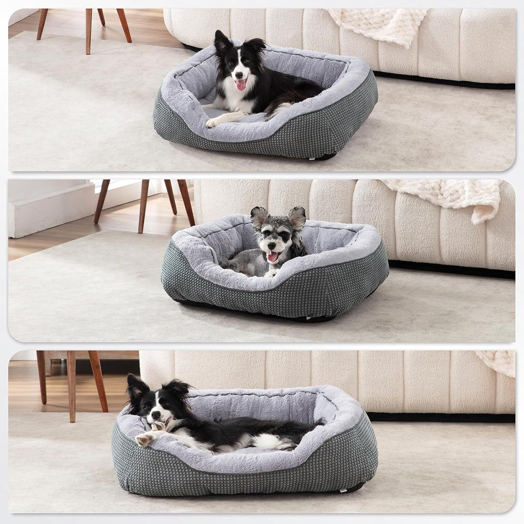 Washable Orthopedic Bolster Dog Bed with Anti-Slip Bottom