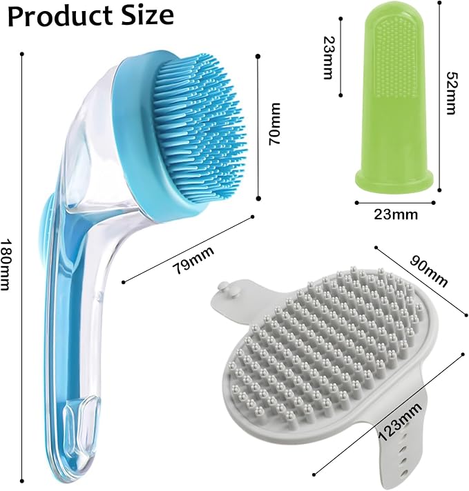 Measurement chart of a grooming tool with dimensions labeled
